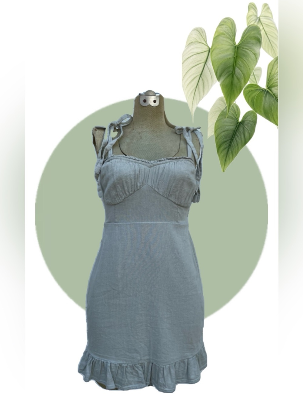 Sage Green Hollister Sweetheart Neckline Mini Dress